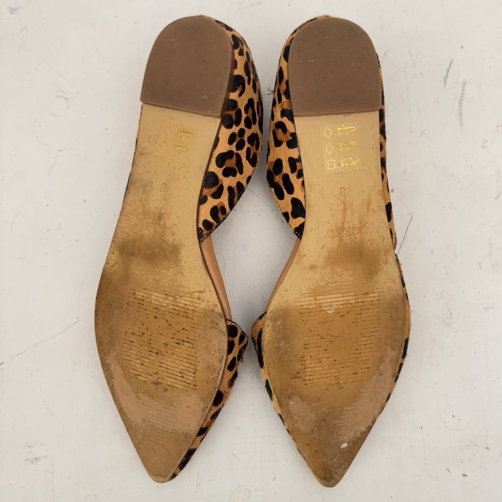 J.Crew Flats Zoe Leopard Calf Hair d'Orsay Flats Womens 8 Animal Print - Picture 6 of 10